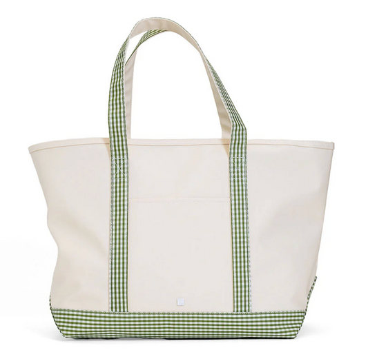 TRVL Design Maxi Tote - Gingham Moss Trim