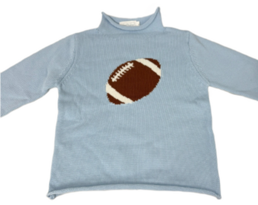 Rollneck Sweater - Knit Football (Blue Only)