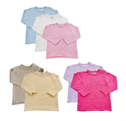 Rollneck Sweater with Buttons - Hot Pink