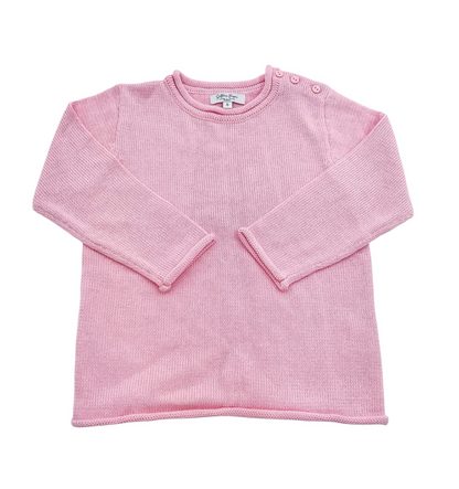 Rollneck Sweater with Buttons - Light Pink
