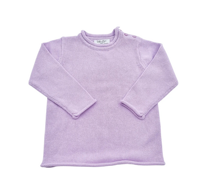 Rollneck Sweater with Buttons - Lavender