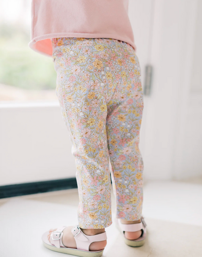 Light Blue Floral Leggings