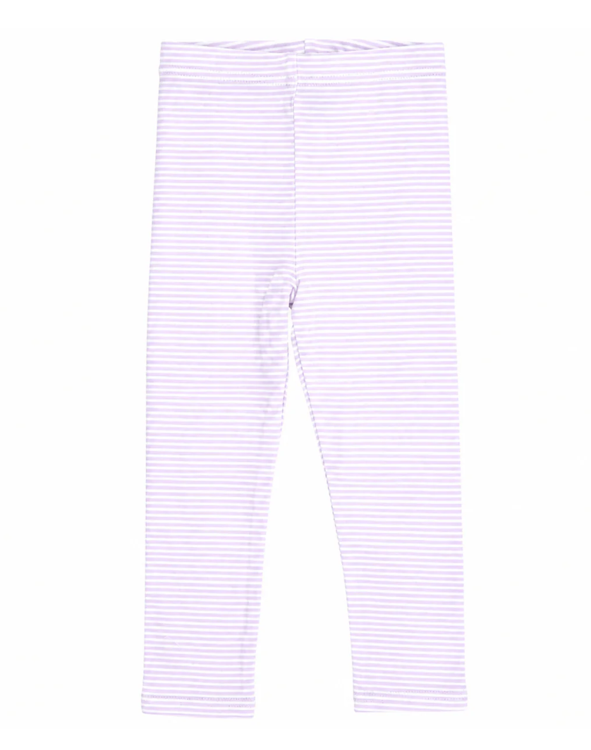 Lavender and White Stripe Leggings
