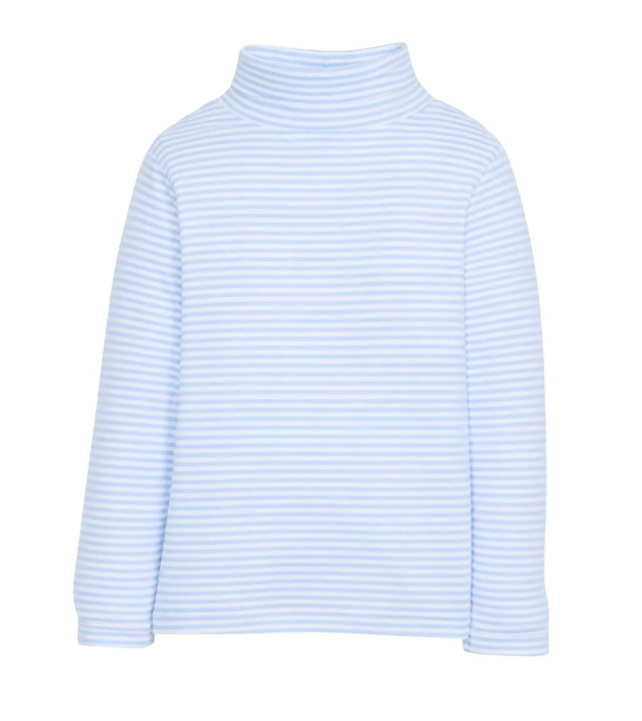 Unisex Blue and White Stripe Turtleneck