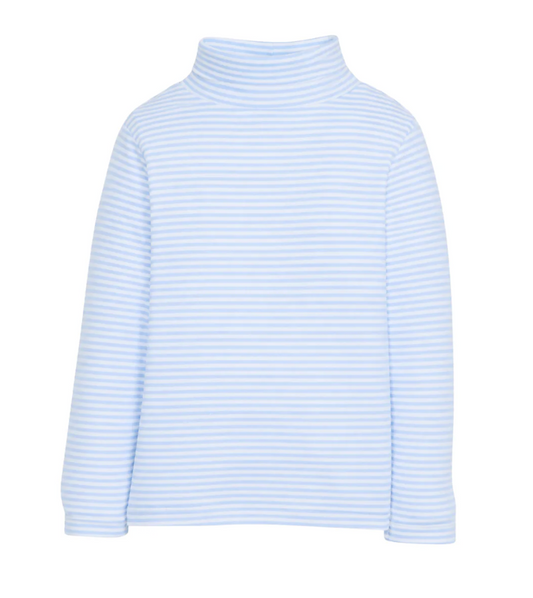 Unisex Blue and White Stripe Turtleneck