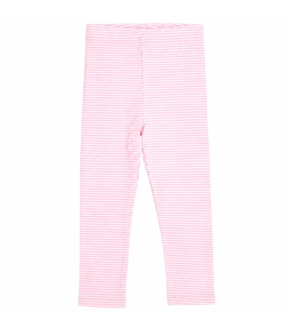 Pink and White Stripe Leggings