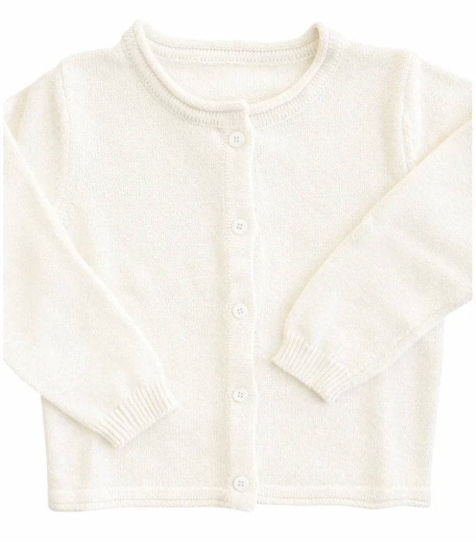 Unisex Cream Rollneck Cardigan Sweater