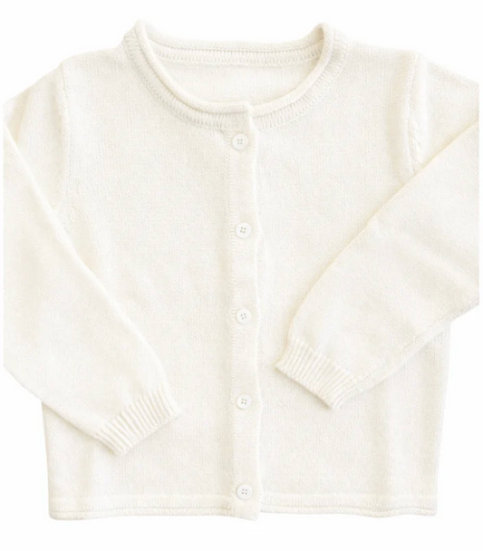 Unisex Cream Rollneck Cardigan Sweater