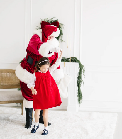 Girls Red Corduroy Dress