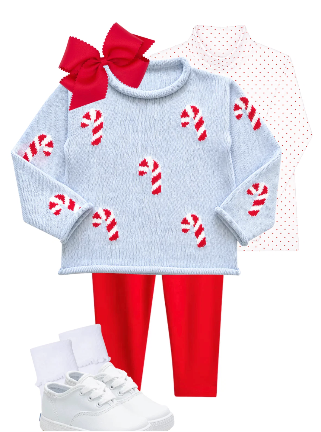 Unisex Candy Canes Rollneck Sweater