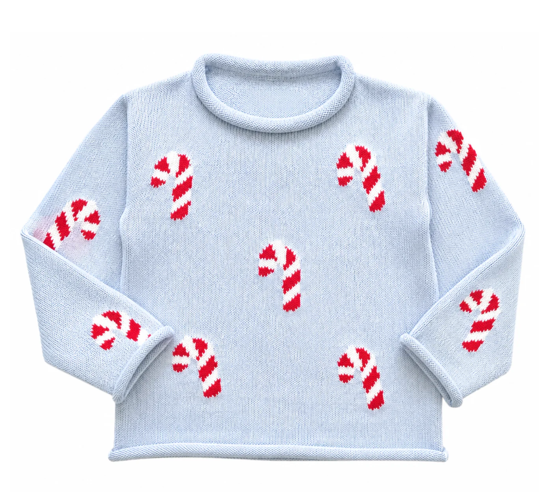 Unisex Candy Canes Rollneck Sweater