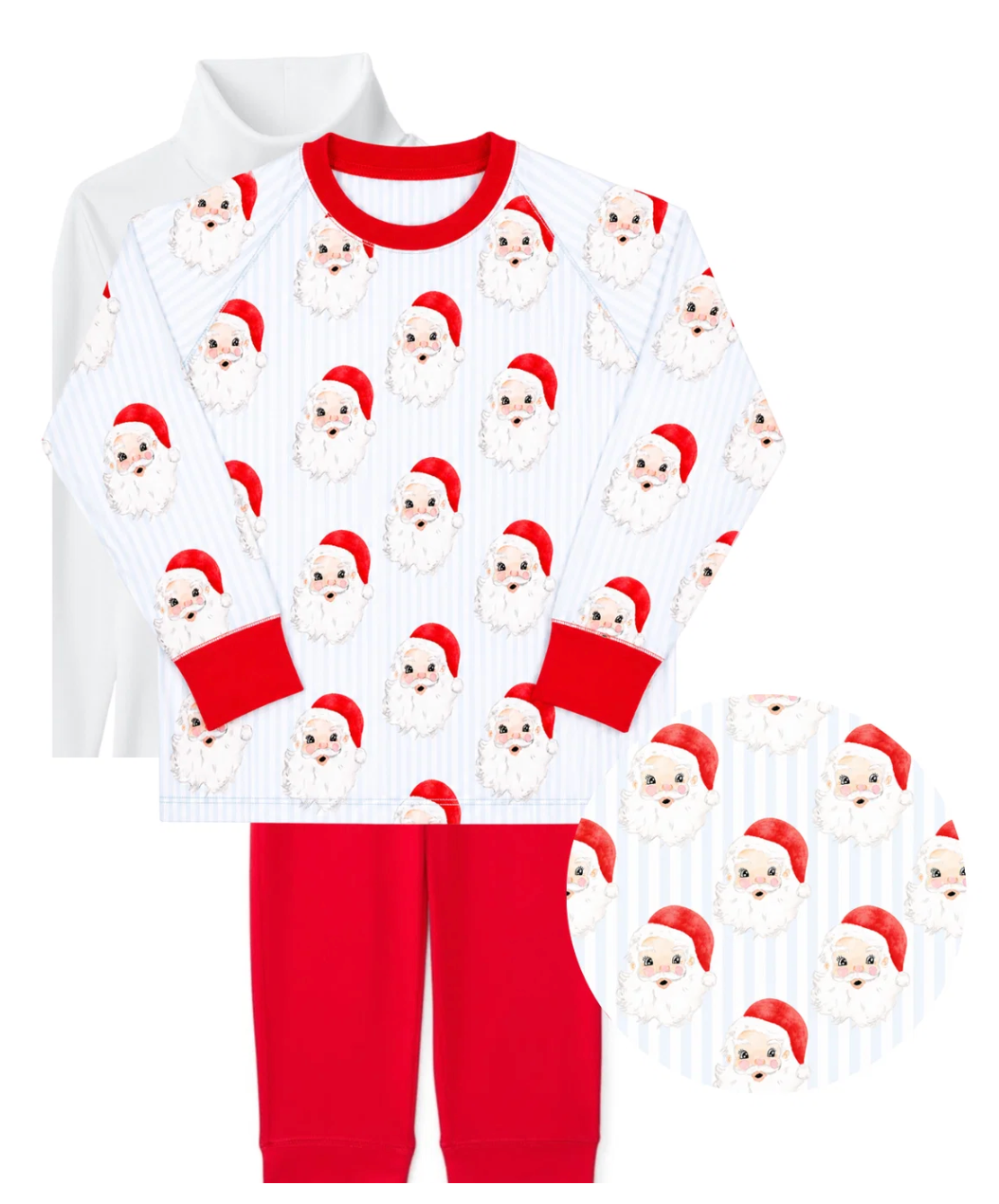 Blue Stripe Santa Pullover