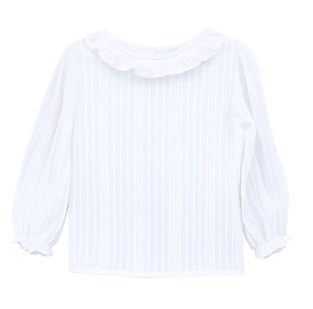 White Long Sleeve Sheer Top