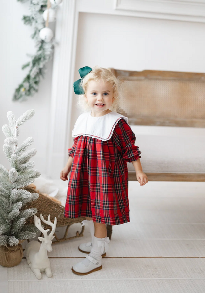 Girls Plaid Christmas Dress