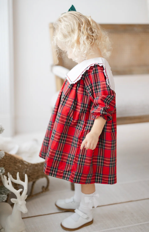 Girls Plaid Christmas Dress