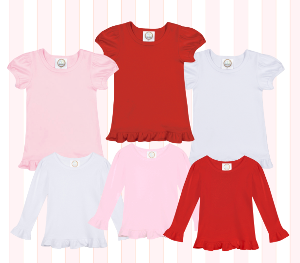 Valentine's Day - Girl's Ruffled T-Shirt