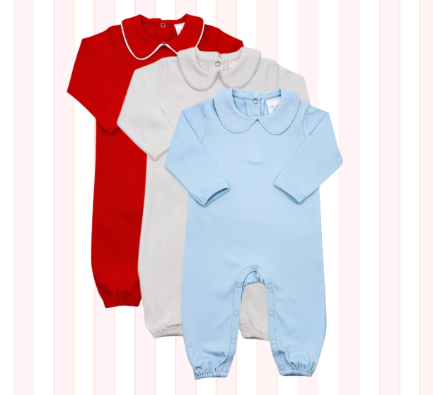 Valentine's Day - Boy's Piping Collar Romper