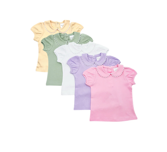 Scalloped Collared Short Sleeve Shirt