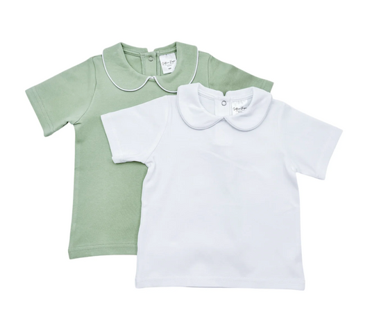 Piping Collared Short Sleeve Shirt