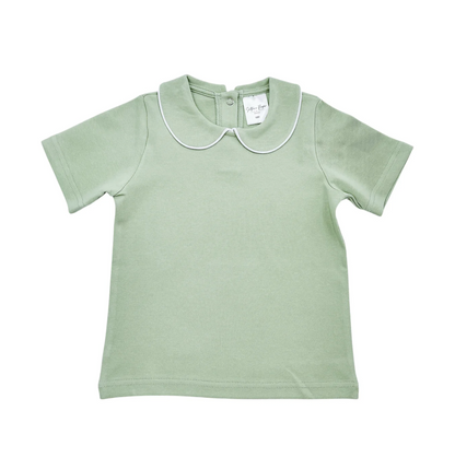 Piping Collared Short Sleeve Shirt