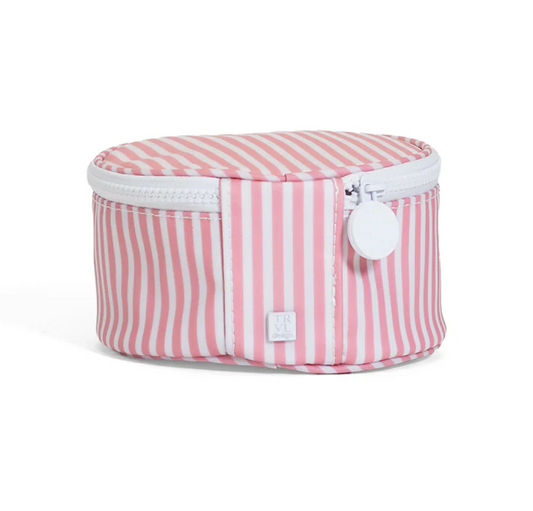 TRVL Design Jewelry/Paci Round - Pimlico Striped Dusty Rose