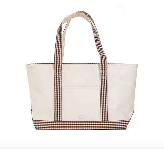 TRVL Design Medium Tote - Gingham Coco
