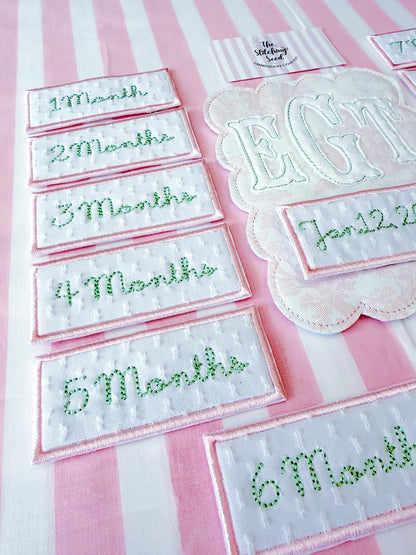 Interchangeable Milestone Card with Months