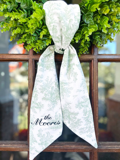 Toile Wreath Sash